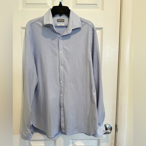 Michael Kors Slim-Fit Stretch Cotton Blend Shirt - Picture 2 of 5